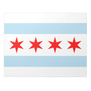 City Flag of Chicago (Illinois) Notizblock