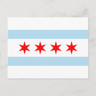 City Flag of Chicago (Illinois) Postkarte