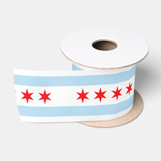 City Flag of Chicago (Illinois) Satinband (Spule)