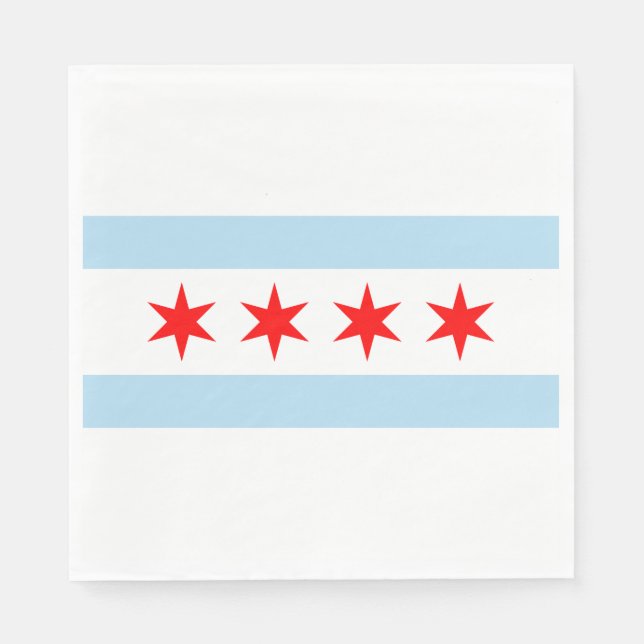 City Flag of Chicago (Illinois) Serviette (Vorderseite)