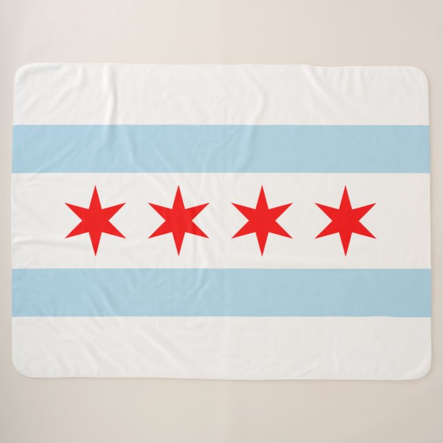 City Flag of Chicago (Illinois) Sherpadecke (Vorderseite (Horizontal))