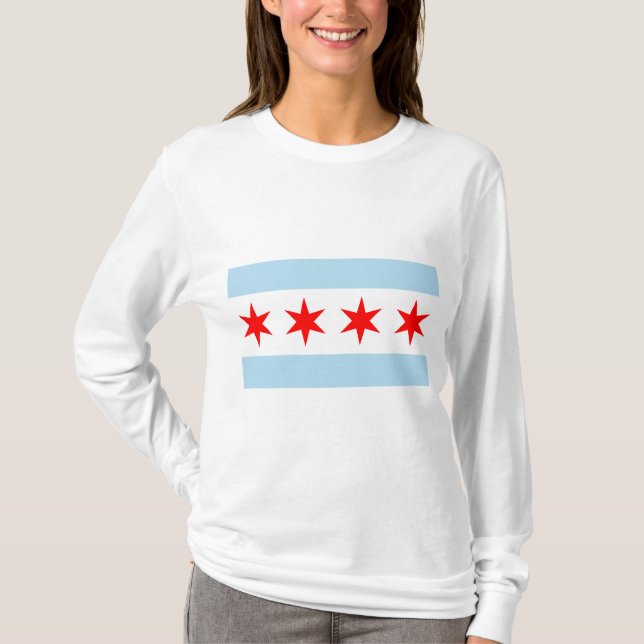 City Flag of Chicago (Illinois) T-Shirt (Vorderseite)