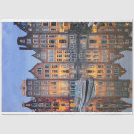 City-Gebäude auf dem "River Decoupage Tissue Paper Seidenpapier