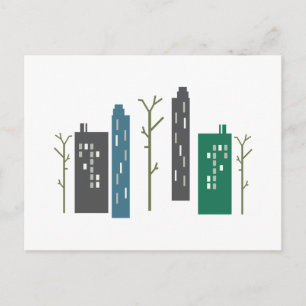 City Gebäude Postkarte