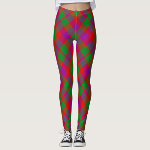 City Glasgow Tartain Kariert Green Red Lila Leggings