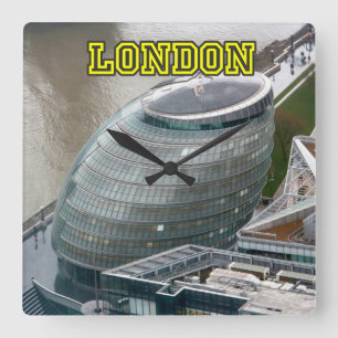 City Hall London Quadratische Wanduhr