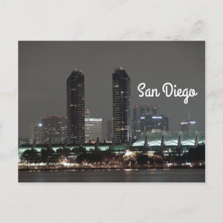 City Harbour Night San Diego Convention Center Postkarte