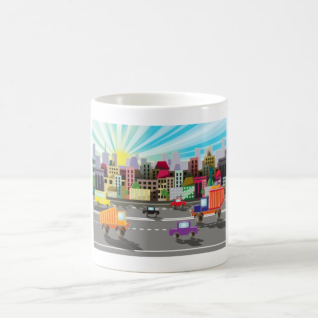 City Highway Cityscape und Verkehr Kaffeetasse (Von Creator hochgeladen)