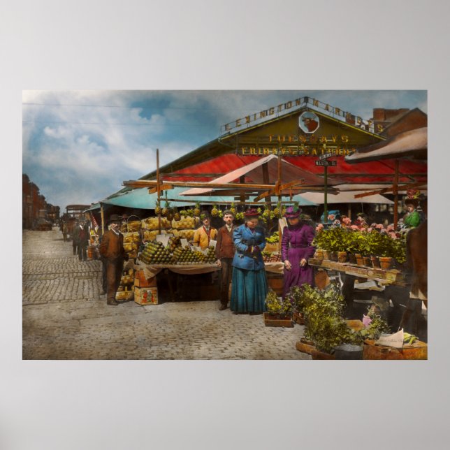 City - Lexington market, Baltimore, Maryland 1890 Poster (Vorne)