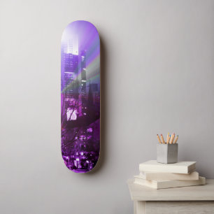 City Lights - modern lila Skateboard