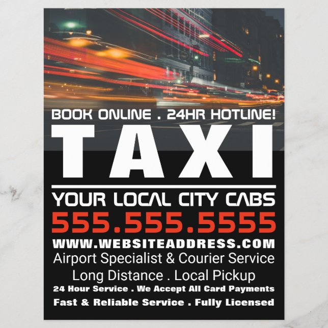 City Lights, Taxi Cab Firm with Price List Flyer (Vorne)