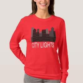 City Lights Urban Skyline Night Aesthetic  T-Shirt