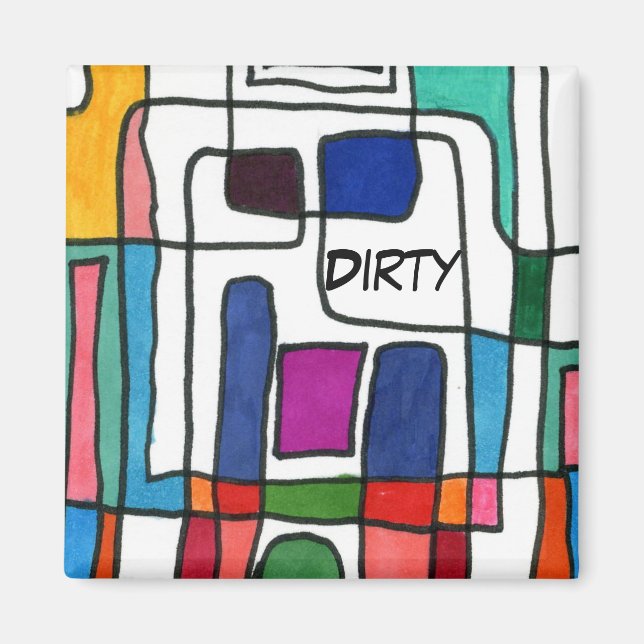 "City Map" Abstract Dishwasher Status Magnet (Vorne)