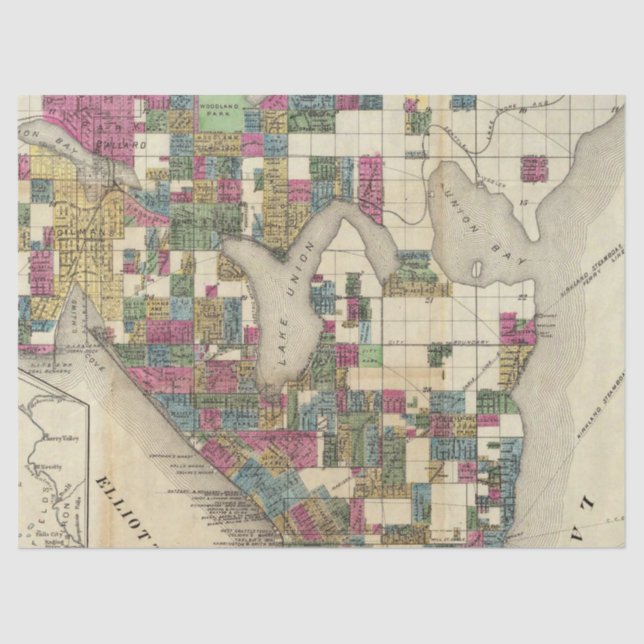 City Map Design 9 Seidenpapier (Vorderseite)