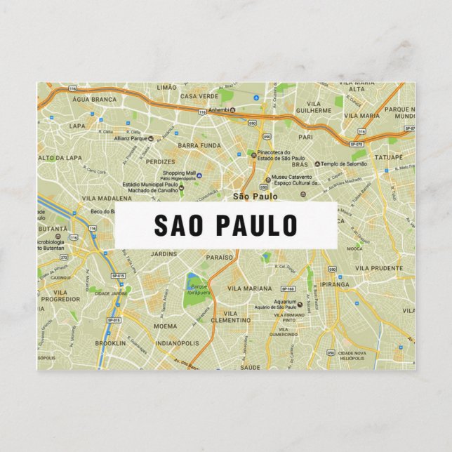 CITY MAP POSTCARDS Film Sao Paulo Postkarte (Vorderseite)