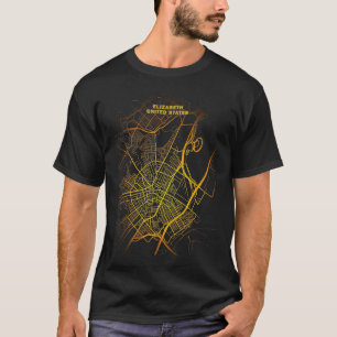 City Map Straße Reise Souvenir Tourismus elizabeth T-Shirt