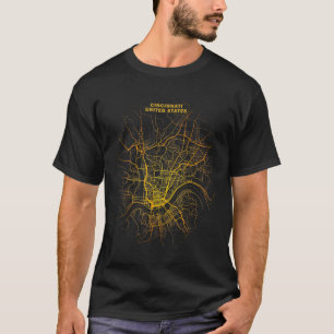 City Map Street Reise Souvenir Touristen Ohio Cinc T-Shirt