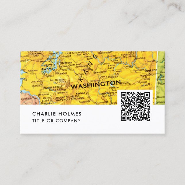 City Map Travel Agency Business Card | QR-Code Visitenkarte (Vorderseite)
