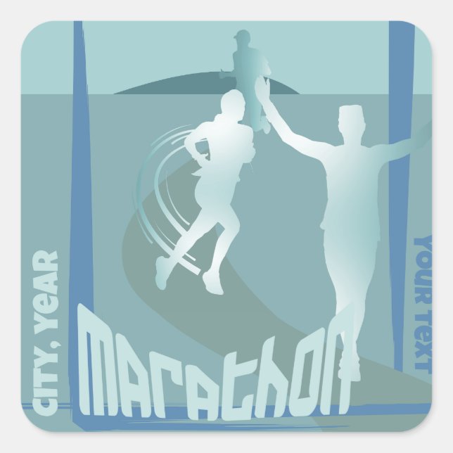 City Marathon Läufer Club Aufkleber (Vorderseite)