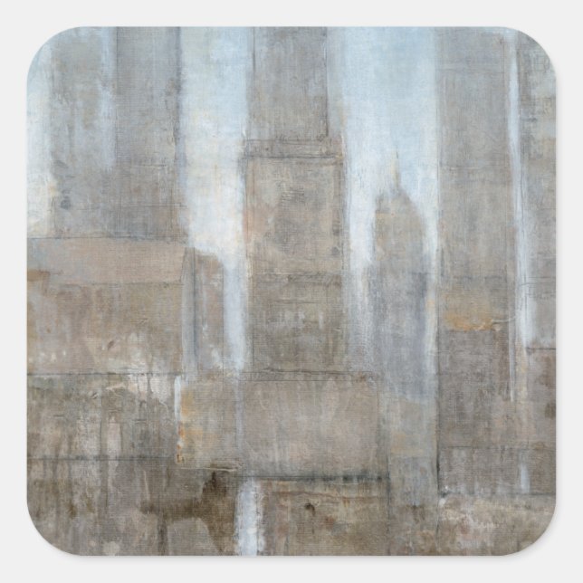 City Midst I Quadratischer Aufkleber (Vorderseite)
