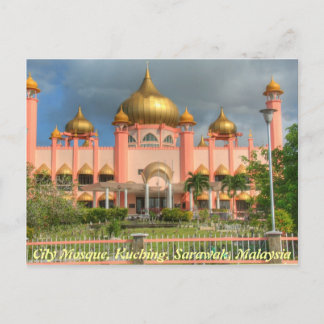 City Moschee, Kuching, Sarawak, Malaysia Postkarte