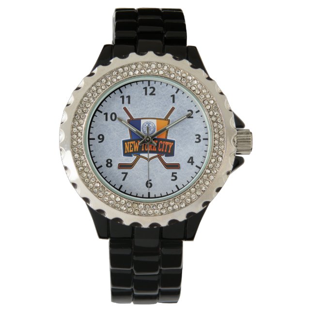 City New York Flag Logo Armbanduhr (Vorderseite)