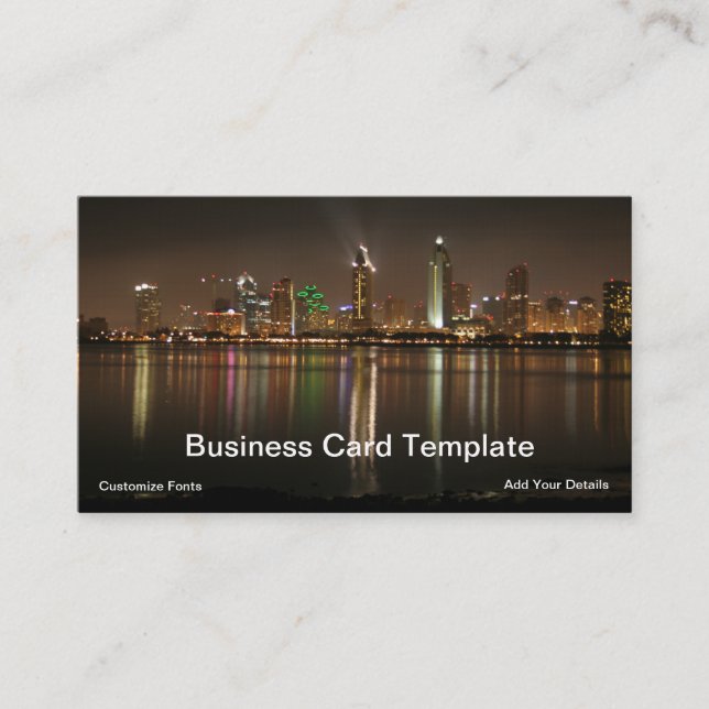 City Night Carte de visite Photo San Diego (Devant)