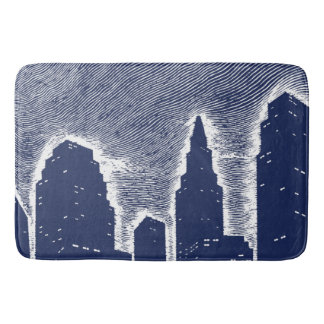 City Night Lights City Skyline Badematte