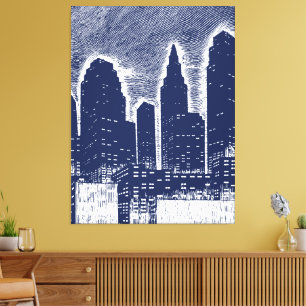 City Night Lights City Skyline Leinwanddruck