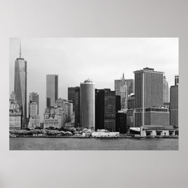 City - NY - The financial district - BW Poster (Vorne)