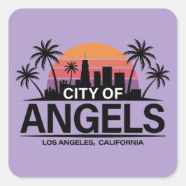 City of Angels, Los Angeles, California Quadratischer Aufkleber