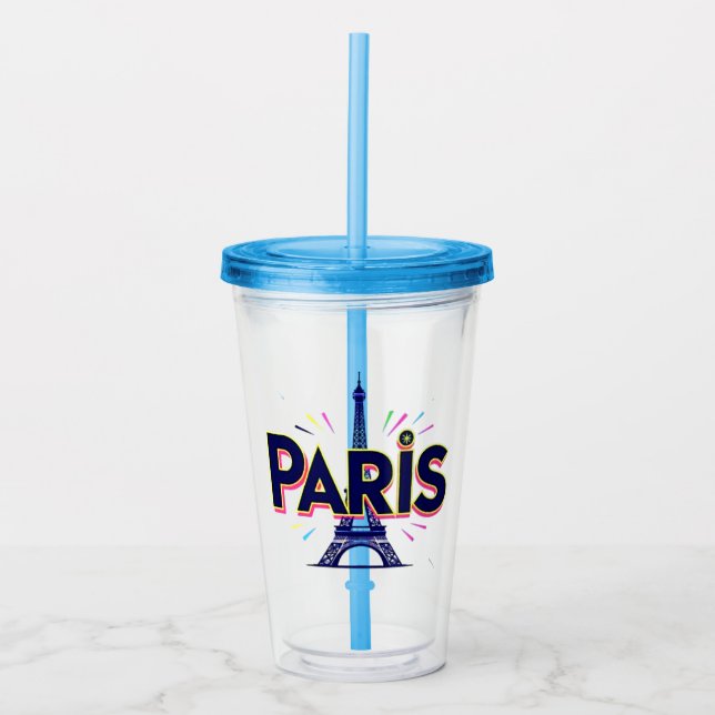 City of Lights: Bold Paris Typography Art Acryltrinkbecher (Vorderseite)