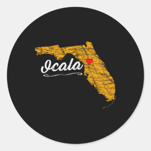 City Of Ocala - Florida Urlaubs-Souvenir-Waren - Runder Aufkleber