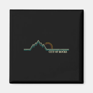 City Of Rocks Idaho Retro-Bergsteigen Sommer Magnet