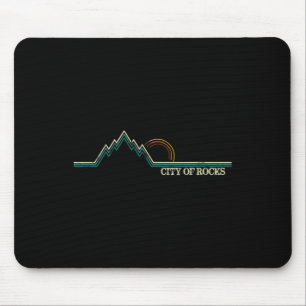 City Of Rocks Idaho Retro-Bergsteigen Sommer Mousepad