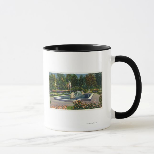 City Park Italienisch Rose Gartenblick Tasse (Rechts)
