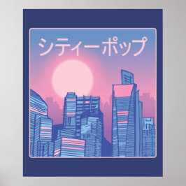 City Pop Japanische Musik Poster