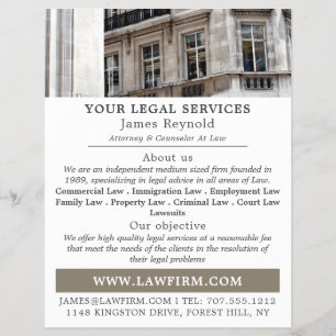 City Portrait, Legal Services Advertising Flyer