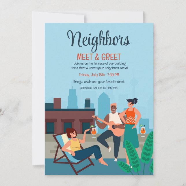 City Rooftop Party Einladung (Vorderseite)