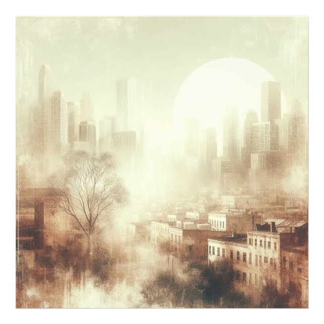 City Scape Old Photo Graphic Design Fotodruck (Vorne)