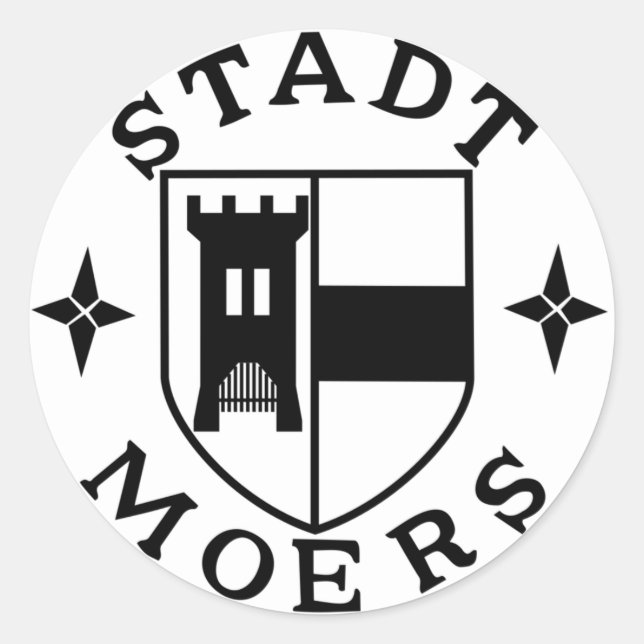 City Siegel Moers, Deutschland Runder Aufkleber (Vorderseite)