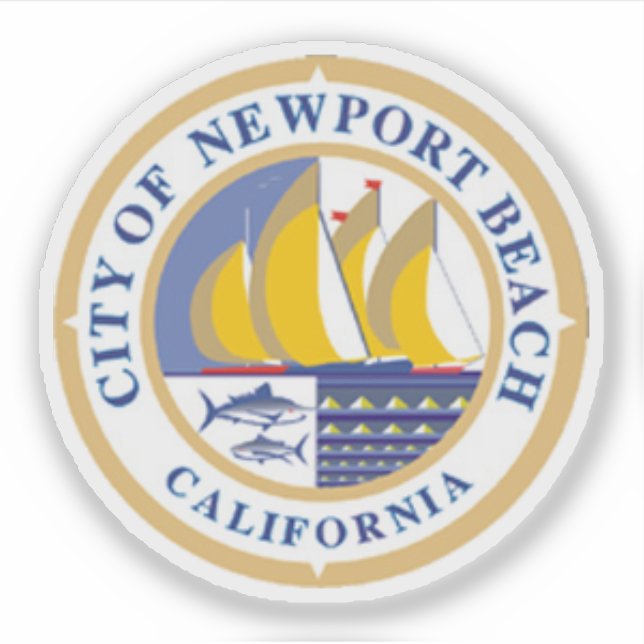 City Siegel Newport Beach, Kalifornien Aufkleber (Vorderseite)