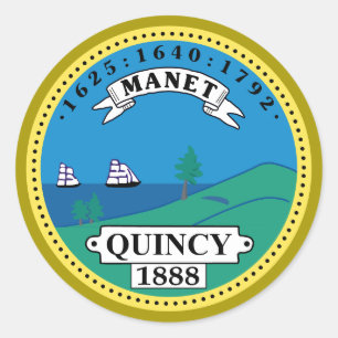 City Siegel of Quincy, Massachusetts Runder Aufkleber