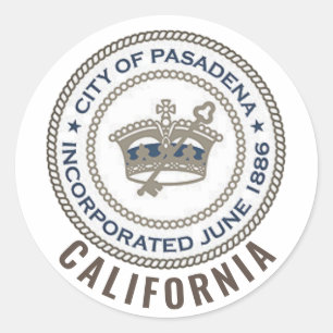 City Siegel Pasadena, Kalifornien Runder Aufkleber