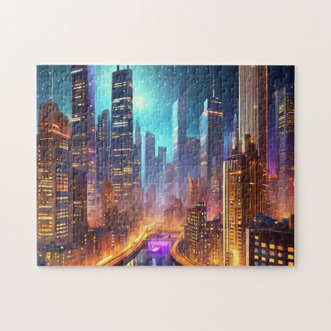 City Skyline Art 3 Foto Puzzles Skyline Internet (Horizontal)