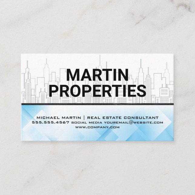 City Skyline | Commercial Properties Visitenkarte (Vorderseite)