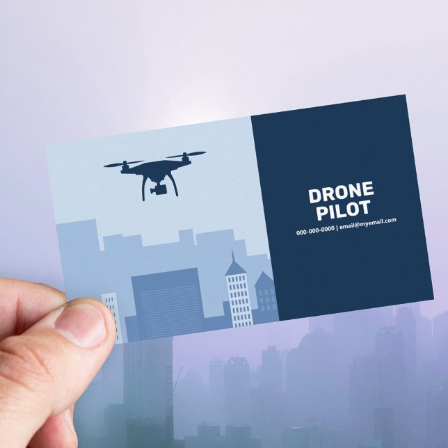 City Skyline - Drone-Pilot Visitenkarte (City Skyline - Drone Pilot Business Card)