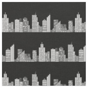 City Skyline in der Nacht Stoff