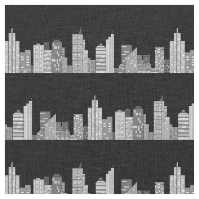 City Skyline in der Nacht Stoff (Nahaufnahme)