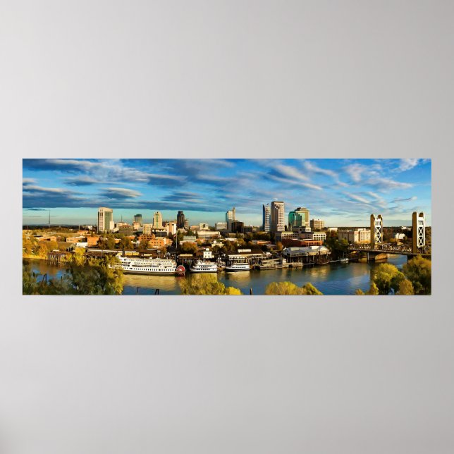 City Skyline Sacramento Kalifornien Poster (Vorne)